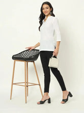 Pearl White Linen Short Kurti