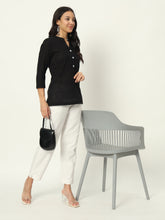 Z-Black Linen Short Kurti