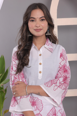 Gulmor White & Pink Coord Set