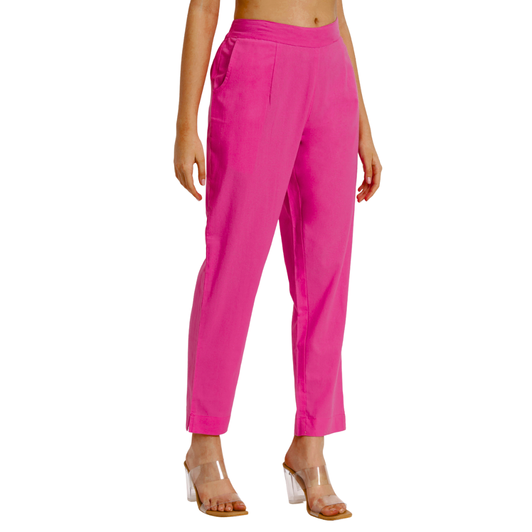 Hot Pink Cotton Pant
