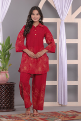 Crimson Bloom Coord Set