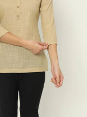 Desert Sand Linen Short Kurti