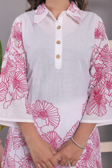 Gulmor White & Pink Coord Set