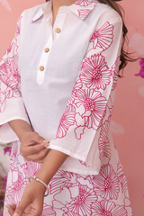 Gulmor White & Pink Coord Set