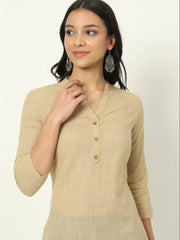 Desert Sand Linen Short Kurti