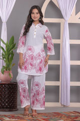 Gulmor White & Pink Coord Set