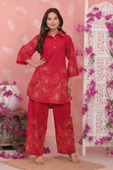 Crimson Bloom Coord Set