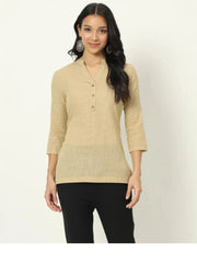 Desert Sand Linen Short Kurti