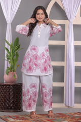 Gulmor White & Pink Coord Set