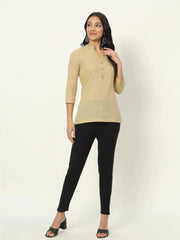 Desert Sand Linen Short Kurti