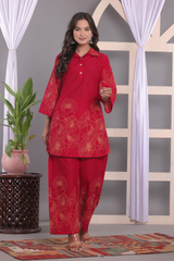 Crimson Bloom Coord Set