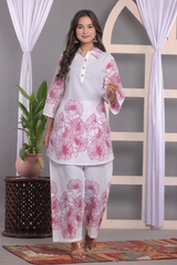 Gulmor White & Pink Coord Set