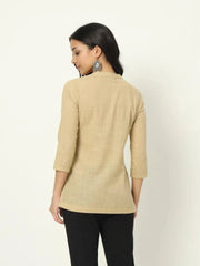Desert Sand Linen Short Kurti