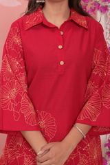 Crimson Bloom Coord Set