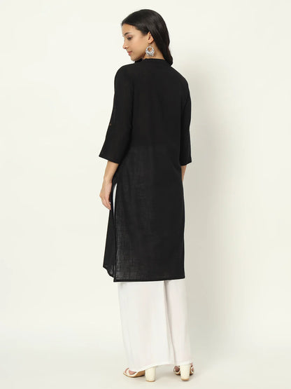 Z-Black Airy Linen Long Kurti