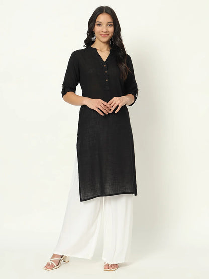 Z-Black Airy Linen Long Kurti