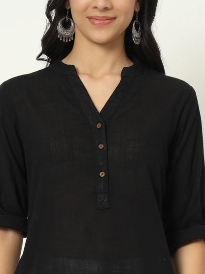 Z-Black Airy Linen Long Kurti