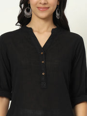 Z-Black Airy Linen Long Kurti