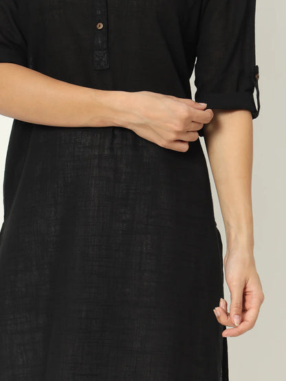 Z-Black Airy Linen Long Kurti