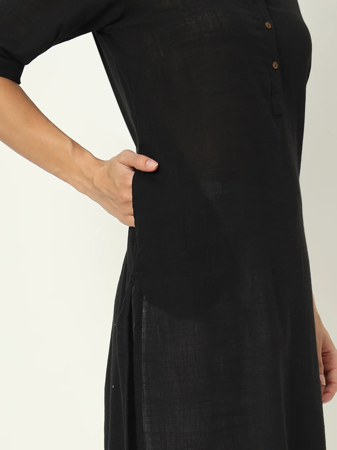 Z-Black Airy Linen Long Kurti