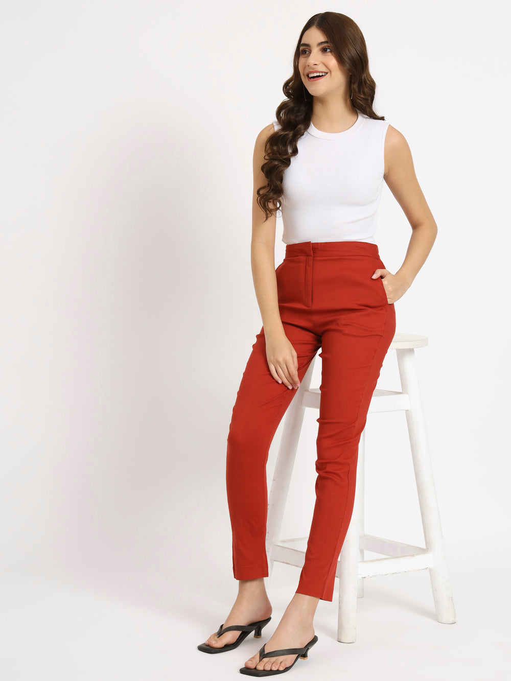 Maroon Colour Lycra Pants