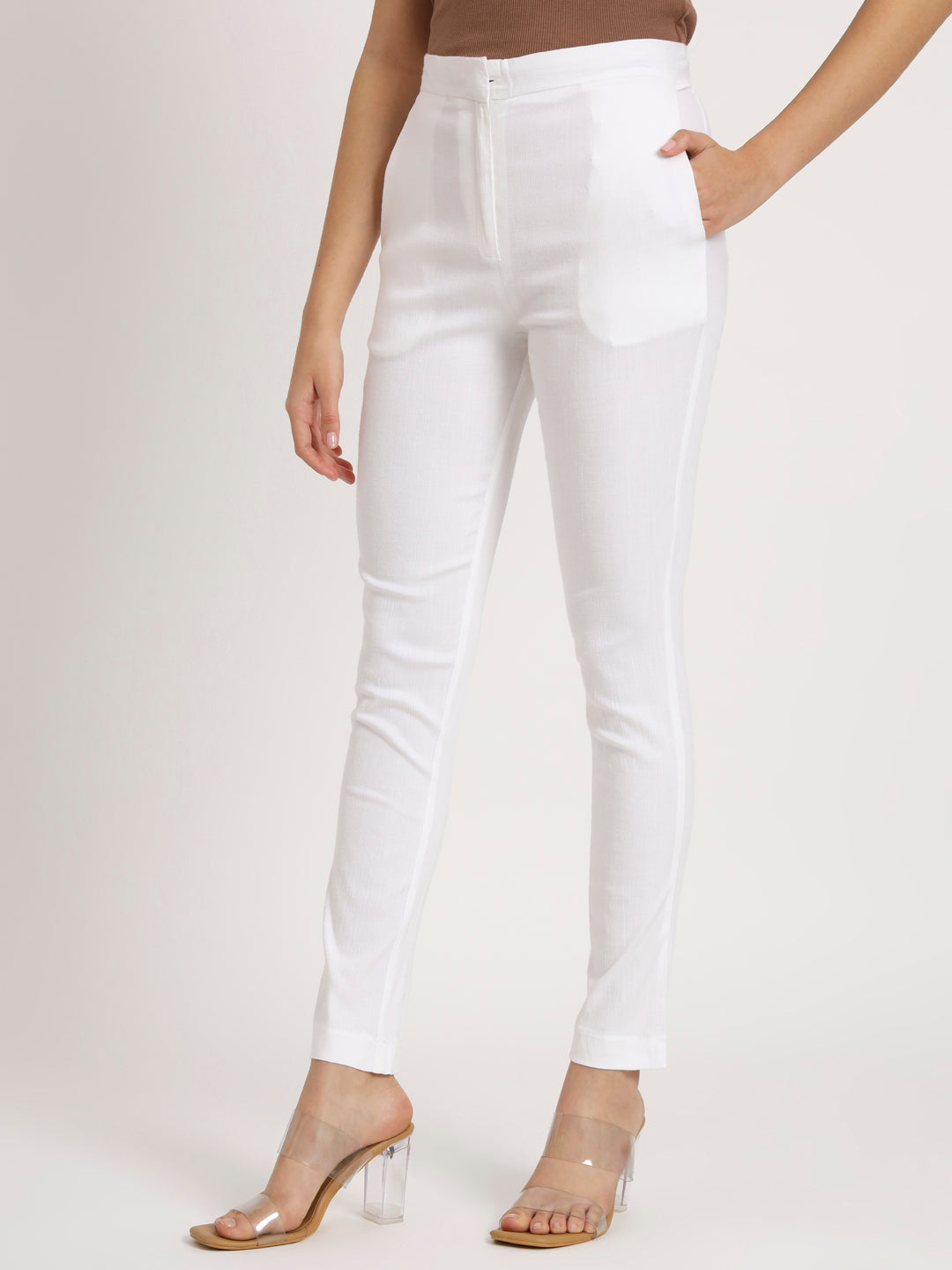 White Colour Lycra pants