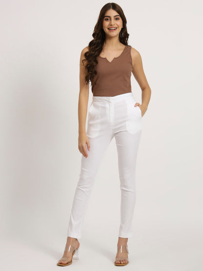 White Colour Lycra pants