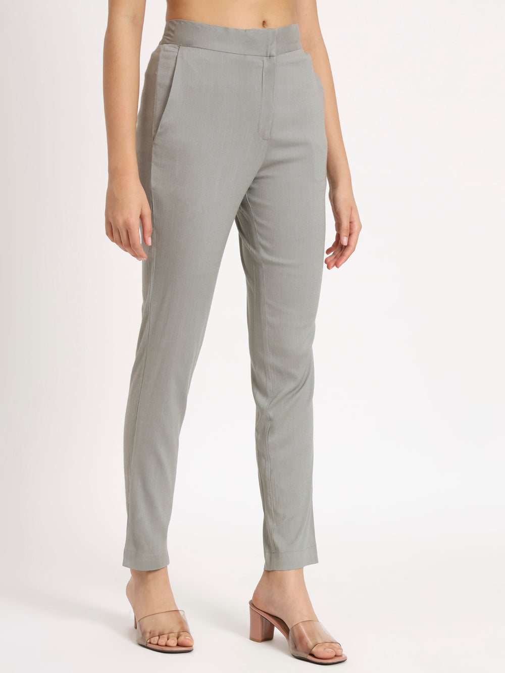 Light Grey Colour Lycra Pants