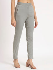Light Grey Colour Lycra Pants