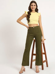 Olive Green Bell Bottom Pants
