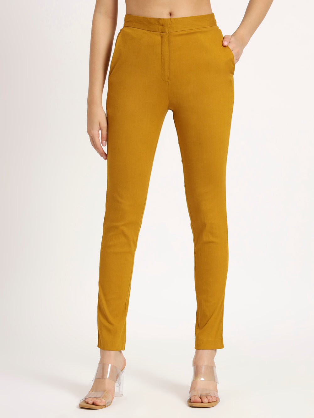 Mustard Colour Lycra Pants