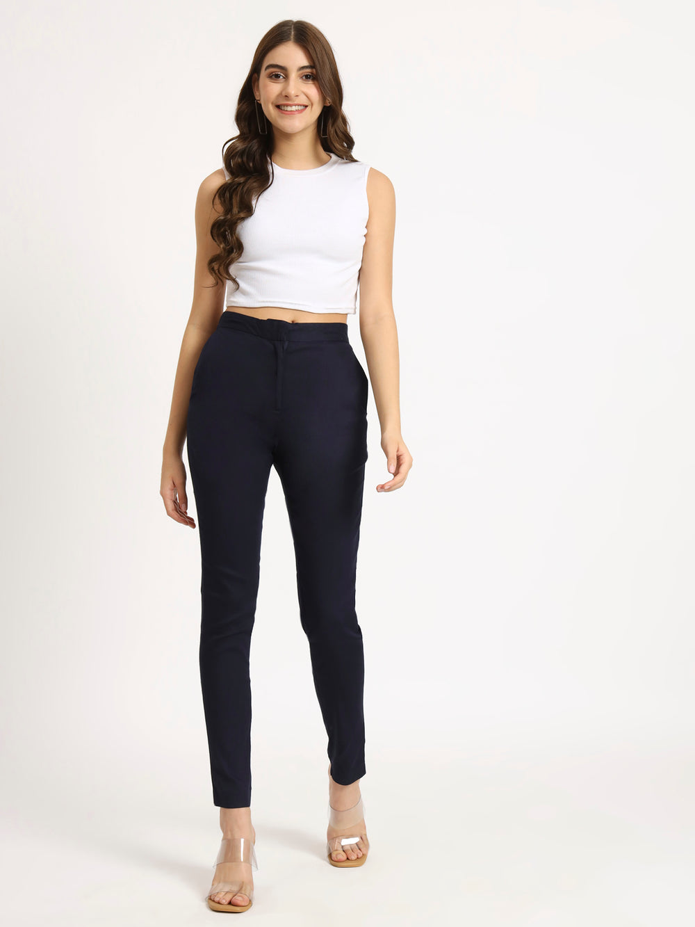 Navy Blue Colour Lycra Pants