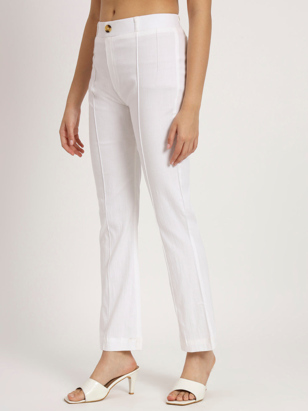 White Bell Bottom Pants