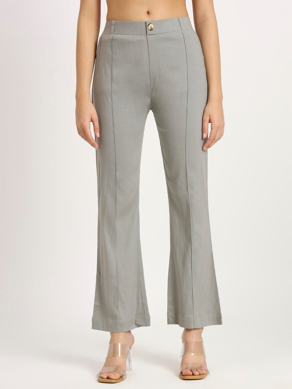 Ash Grey Bell Bottom Pants