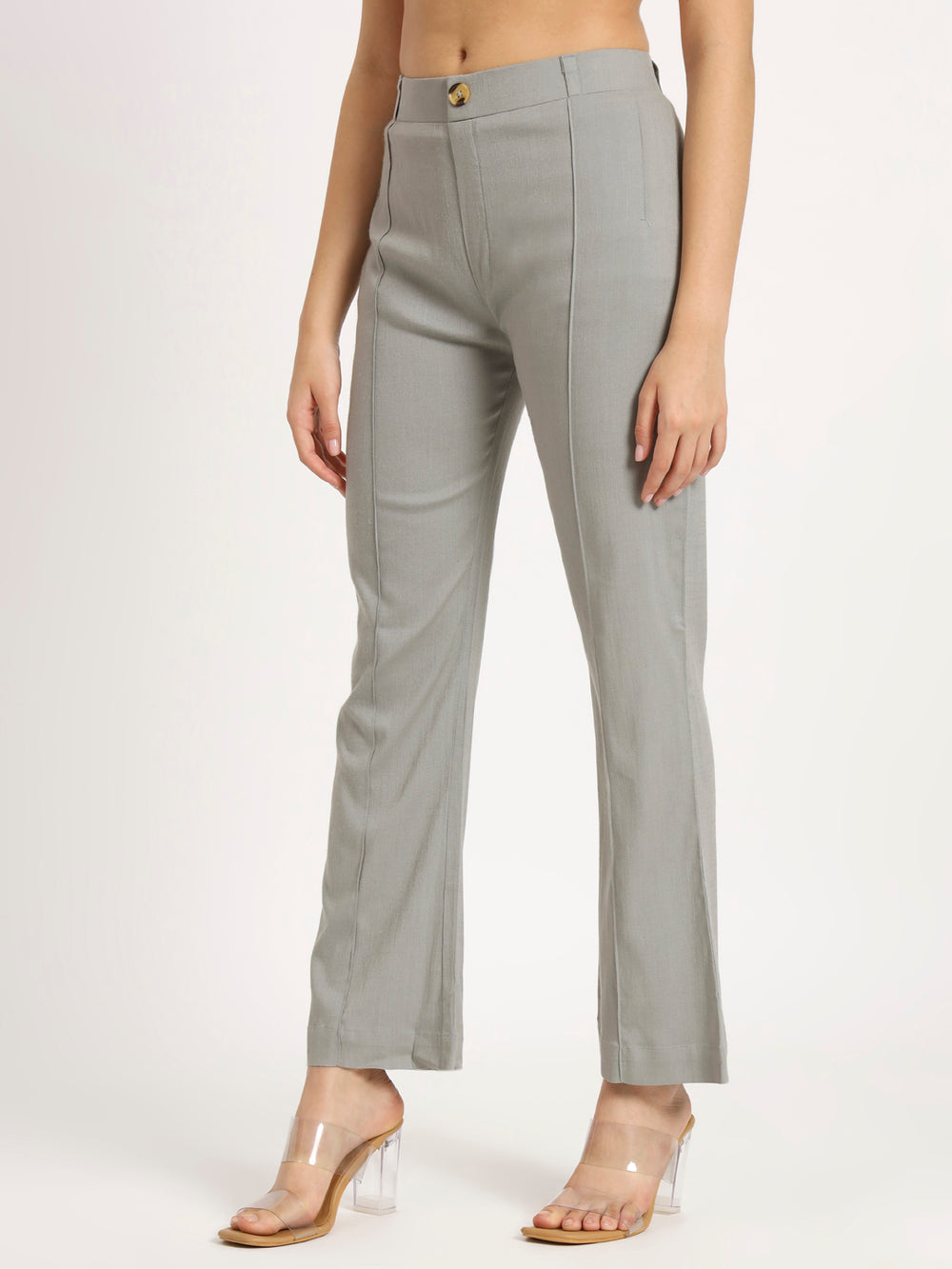 Ash Grey Bell Bottom Pants
