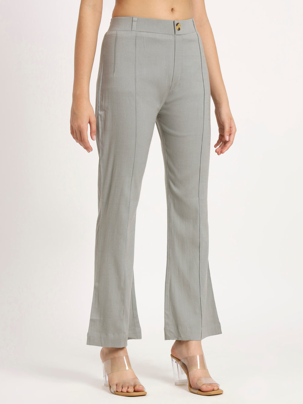 Ash Grey Bell Bottom Pants