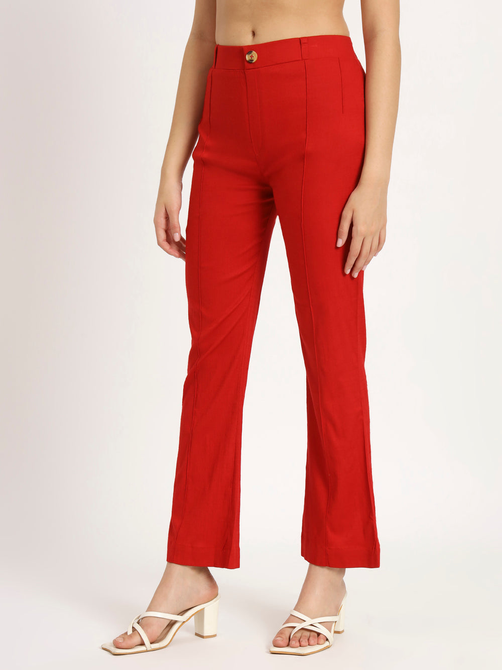 Lava Red Bell Bottom Pants