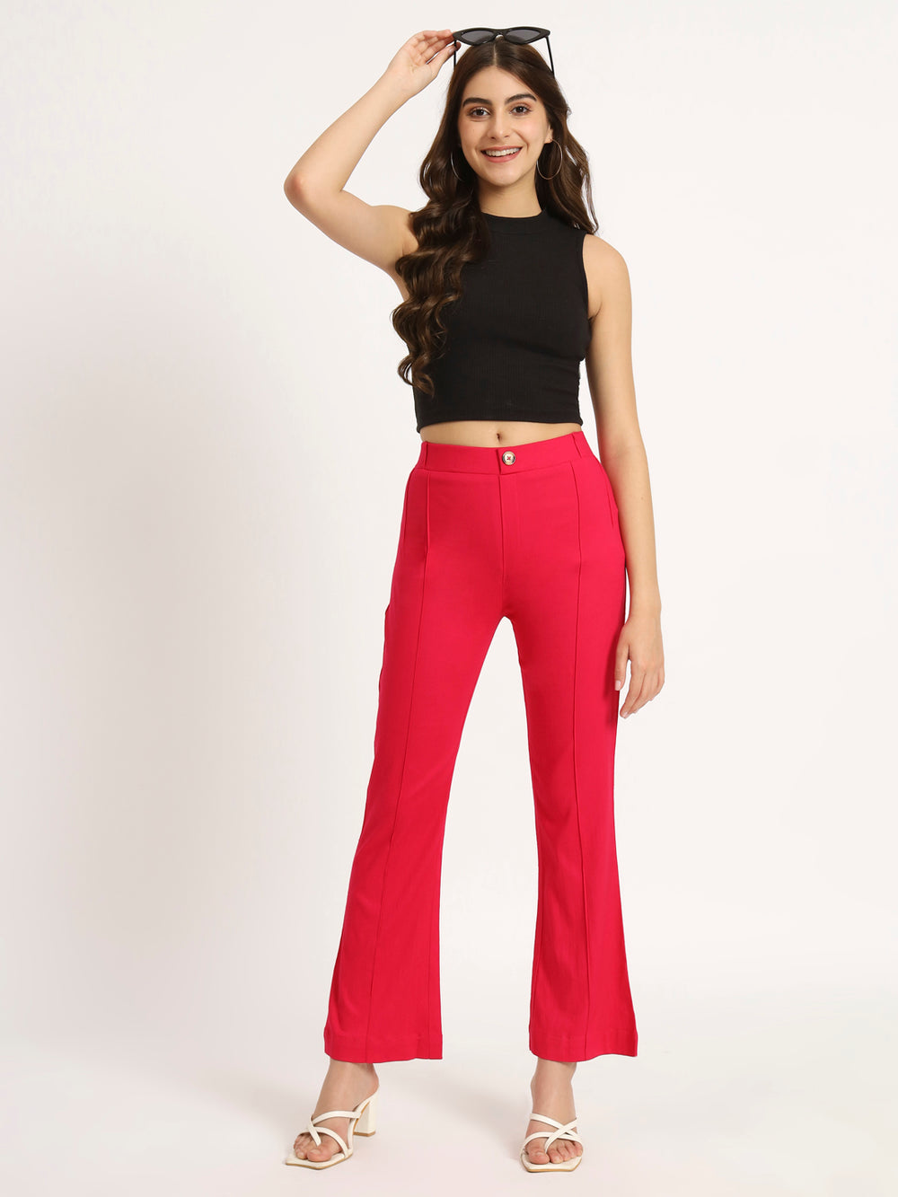 Crimson Red Bell Bottom Pants