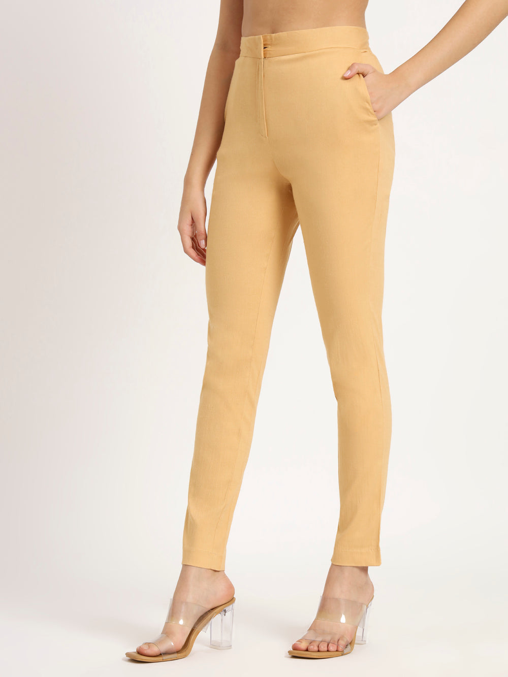 Beige Colour Lycra Pants