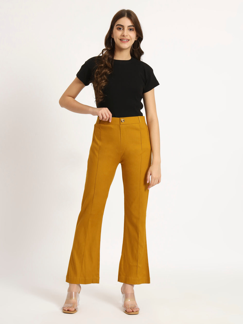 Mustard Bell Bottom Pants