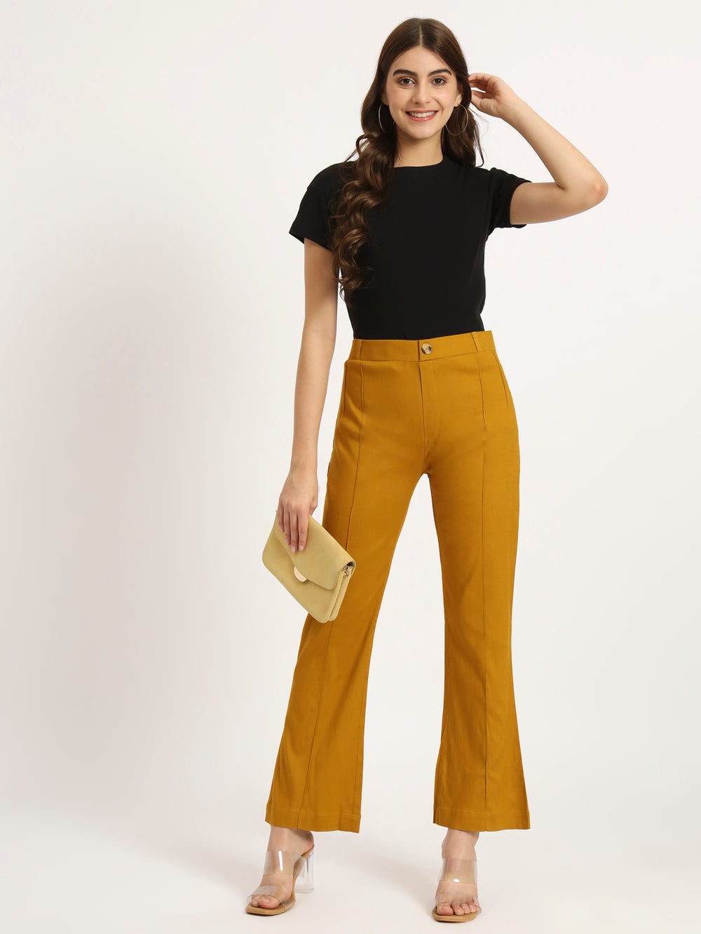 Mustard Bell Bottom Pants