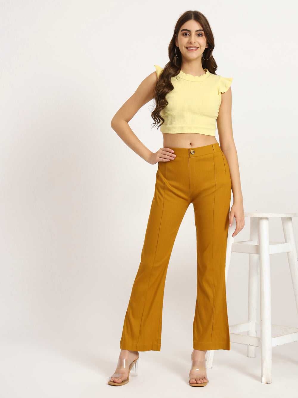 Mustard Bell Bottom Pants