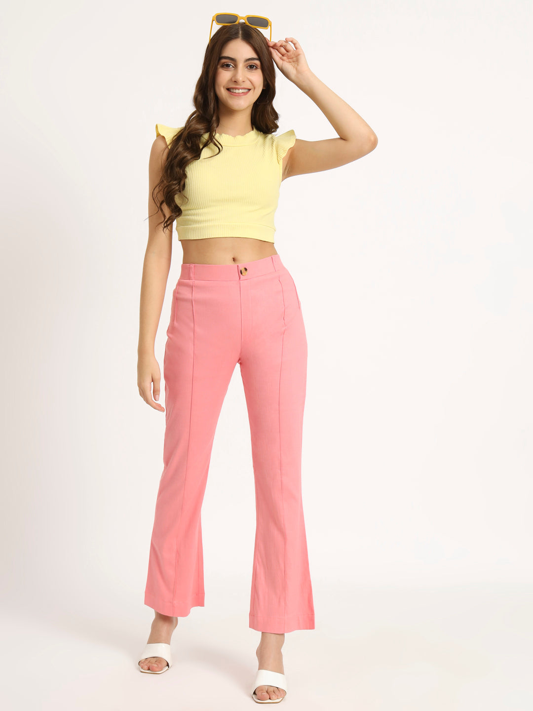 Blush Pink Bell Bottom Pants