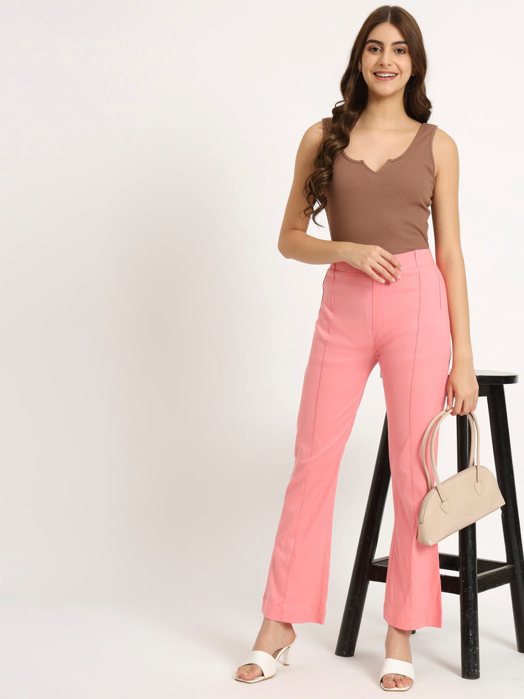 Blush Pink Bell Bottom Pants