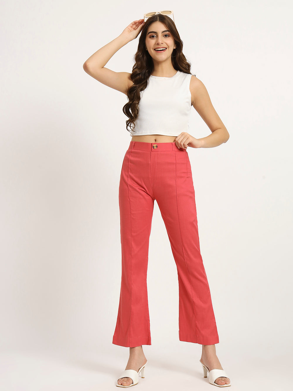 Valentine Red Bell Bottom Pants