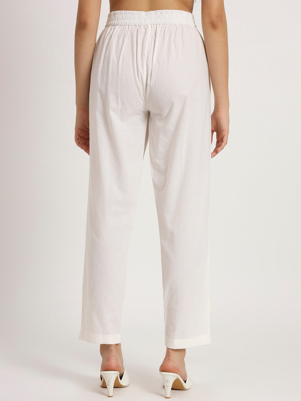 white cotton pants for women