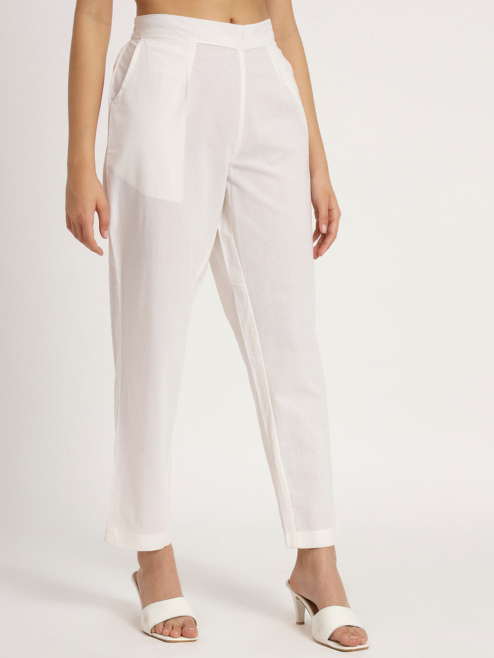 white cotton pants for ladies