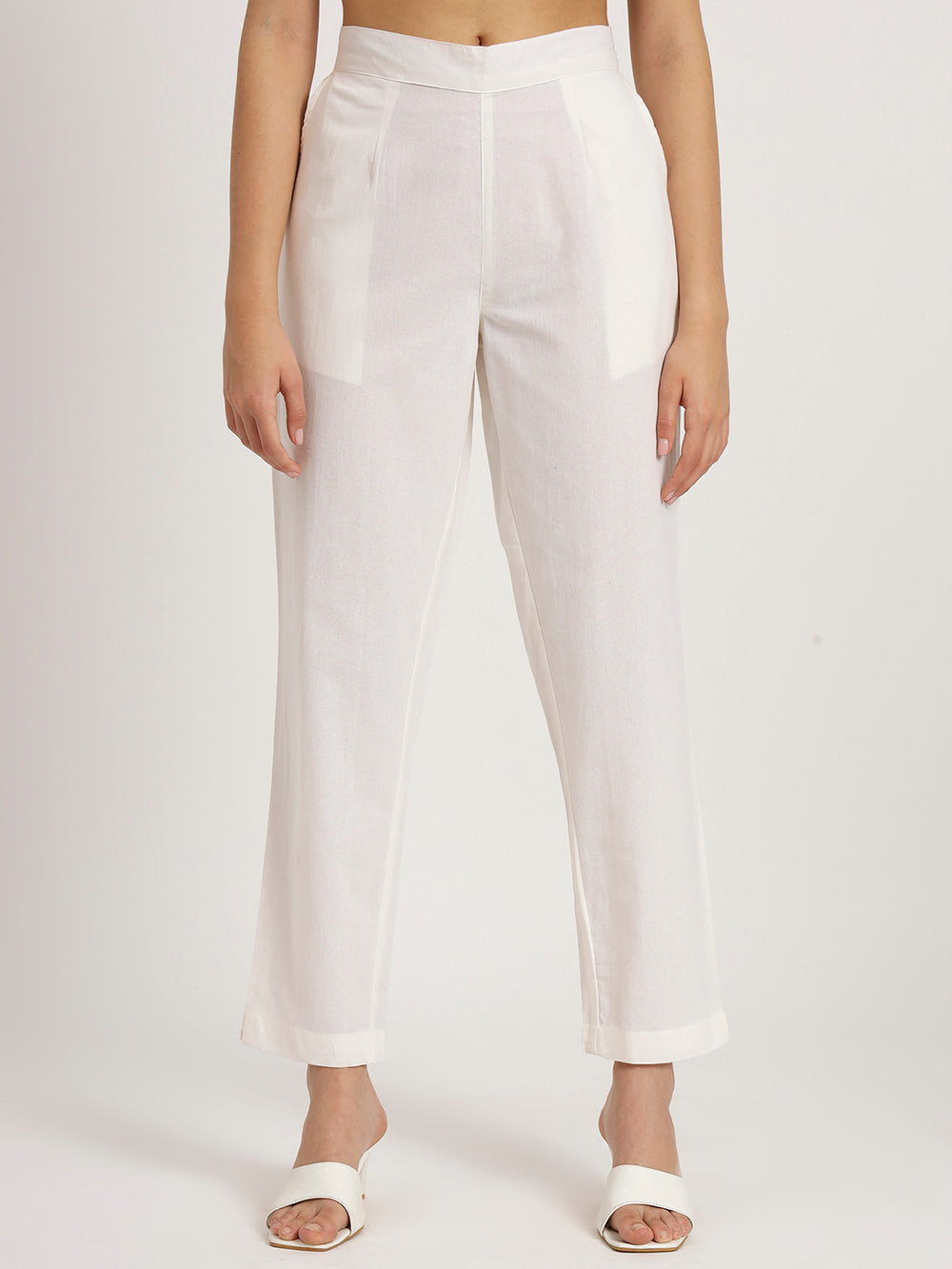 white cotton pants for women