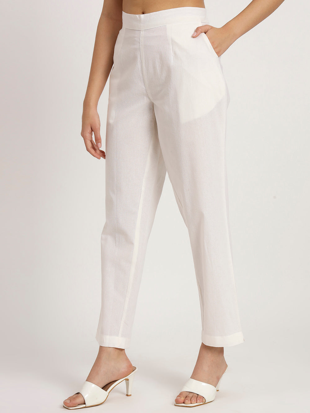 white cotton pants for ladies