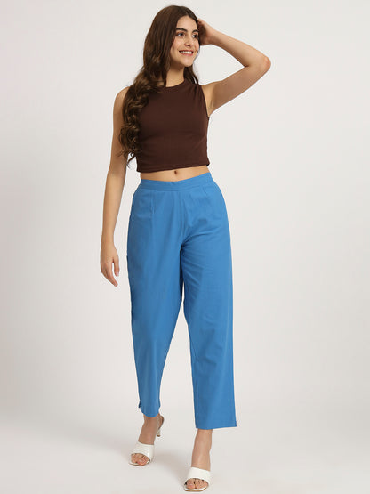 Tranquli Blue Cotton Pant